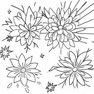 Festive New Year 2024 Fireworks Coloring Page 7401-5898