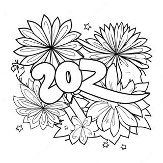 Festive New Year 2024 Fireworks Coloring Page 7401-5899