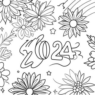 Festive New Year 2024 Fireworks Coloring Page 7401-5900