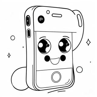 Cute Iphone 13 With Cartoon Face Coloring Page 74035-58626