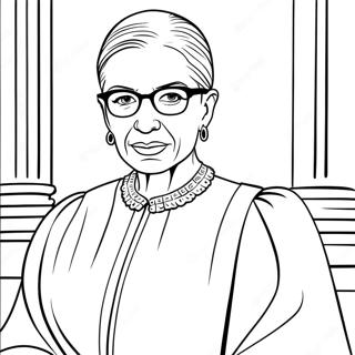 Ruth Bader Ginsburg In Judicial Robes Coloring Page 74065-58649