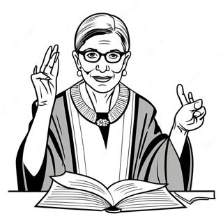 Ruth Bader Ginsburg In Judicial Robes Coloring Page 74065-58650