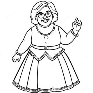 Funny Madea In A Dress Coloring Page 74085-58671