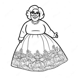 Funny Madea In A Dress Coloring Page 74085-58672