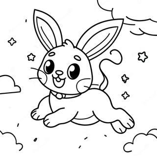 Super Rabbit Boy Flying Through The Sky Coloring Page 74095-58666