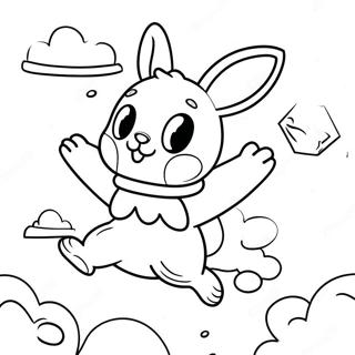 Super Rabbit Boy Flying Through The Sky Coloring Page 74095-58667