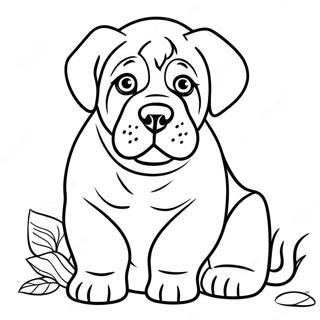 Playful English Mastiff Puppy Coloring Page 74105-58690