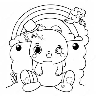 Pink Rainbow Friends Coloring Pages