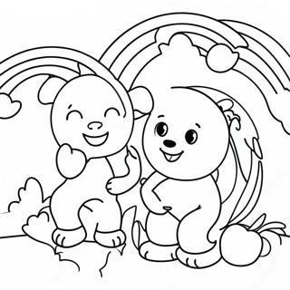 Pink Rainbow Friends Coloring Page 74134-58710