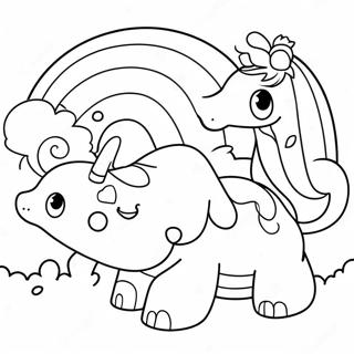 Pink Rainbow Friends Coloring Page 74134-58712