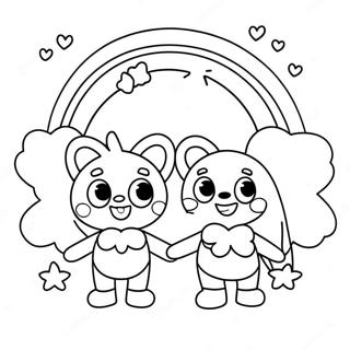 Cheerful Pink Rainbow Friends Coloring Page 74135-58703