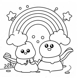 Cheerful Pink Rainbow Friends Coloring Page 74135-58704