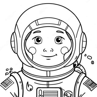 宇宙飛行士 塗り絵ページ