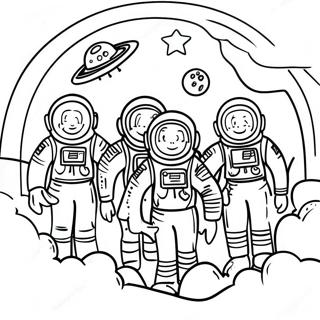 Apollo 11 Astronauts On The Moon Coloring Page 74175-58998