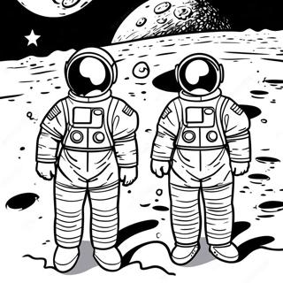 Apollo 11 Astronauts On The Moon Coloring Page 74175-59000