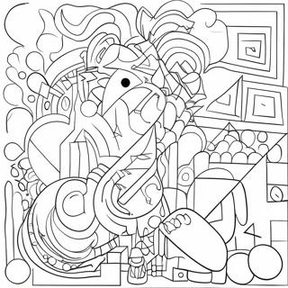 Abstract Cubism Shapes Coloring Page 74185-59009