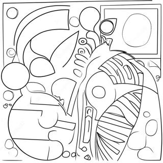 Abstract Cubism Shapes Coloring Page 74185-59010