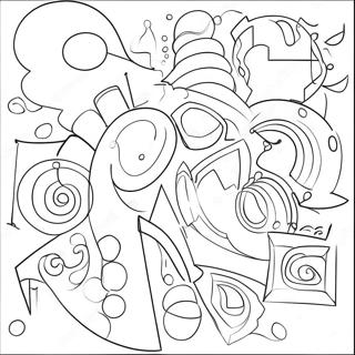 Abstract Cubism Shapes Coloring Page 74185-59011