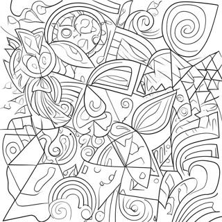 Abstract Cubism Shapes Coloring Page 74185-59012