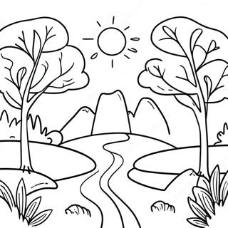 Minimalistic Nature Scene Coloring Page 74194-59015