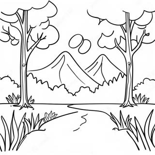 Minimalistic Nature Scene Coloring Page 74194-59016