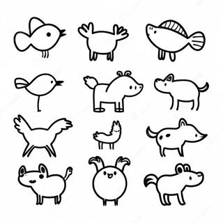 Minimalistic Animal Silhouettes Coloring Page 74195-59008