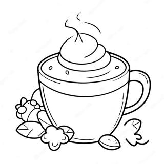 Cute Hot Chocolate Mug Coloring Page 7420-5914