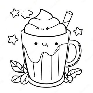 Cute Hot Chocolate Mug Coloring Page 7420-5915