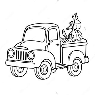 Happy Little Blue Truck Coloring Page 7451-5937