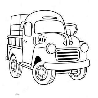 Happy Little Blue Truck Coloring Page 7451-5938