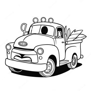 Happy Little Blue Truck Coloring Page 7451-5939