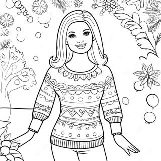 Barbie Christmas Coloring Pages