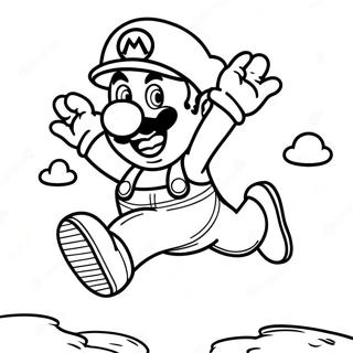 Colorful Mario Jumping Coloring Page 7561-6021