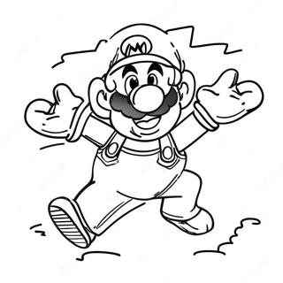 Colorful Mario Jumping Coloring Page 7561-6024