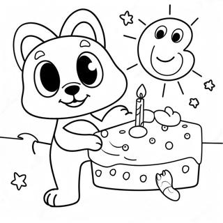 Bluey Birthday Party Coloring Page 7610-6068