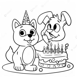 Bluey And Bingo Birthday Celebration Coloring Page 7611-6061