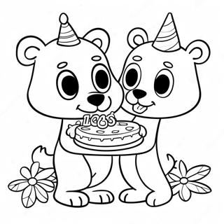 Bluey And Bingo Birthday Celebration Coloring Page 7611-6063