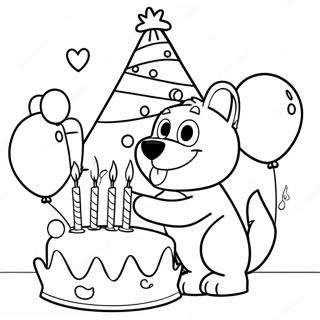 Bluey And Bingo Birthday Celebration Coloring Page 7611-6064