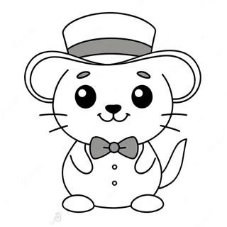 Cute Tuxedo Sam With A Hat Coloring Page 7631-6079