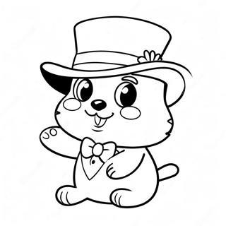 Cute Tuxedo Sam With A Hat Coloring Page 7631-6080