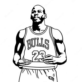 Michael Jordan In A Classic Bulls Jersey Coloring Page 7691-6127