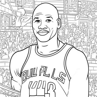 Michael Jordan In A Classic Bulls Jersey Coloring Page 7691-6128