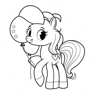 Happy Pinkie Pie With Balloons Coloring Page 7701-6139