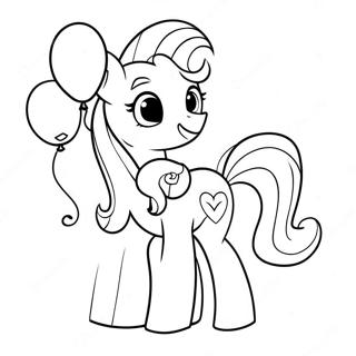 Happy Pinkie Pie With Balloons Coloring Page 7701-6140