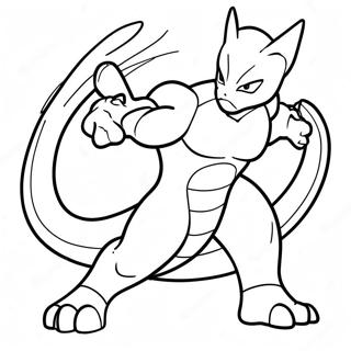 Mewtwo In Battle Pose Coloring Page 771-624