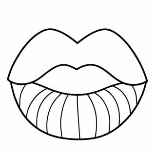 Cute Cartoon Lips Coloring Page 7731-6153