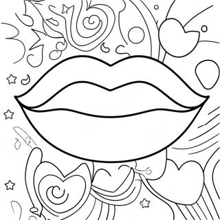 Niedliche Cartoon-Lippen Ausmalbild 7731-6156