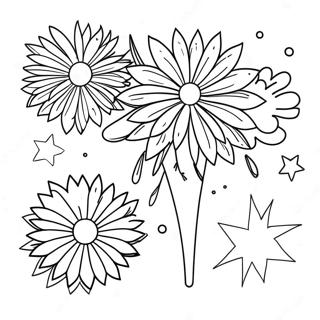 Colorful Firework Display Coloring Page 7741-6178