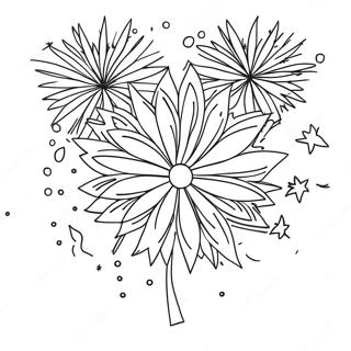 Colorful Firework Display Coloring Page 7741-6179