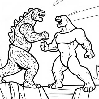 Godzilla Vs Kong Epic Battle Coloring Page 7800-6229